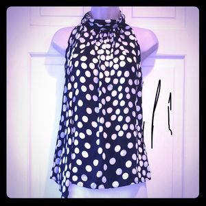 🌟ST. JOHN Pure Silk Polka Dots Halter w Tie Scarf